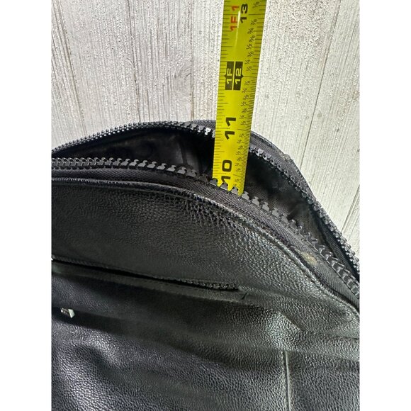 Calvin Klein Backpack Faux Leather Black Zipper Luxury Bag Excellent 13" Tall - Picture 11 of 11